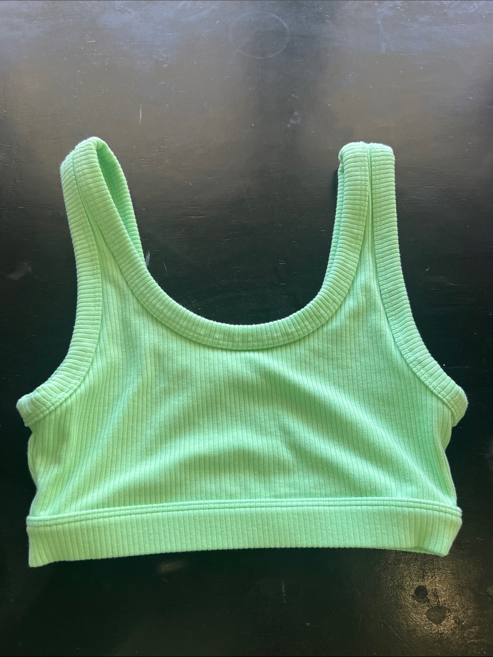 Ribbed Mint Green Crop Tank Top by Alo.  Size XS.